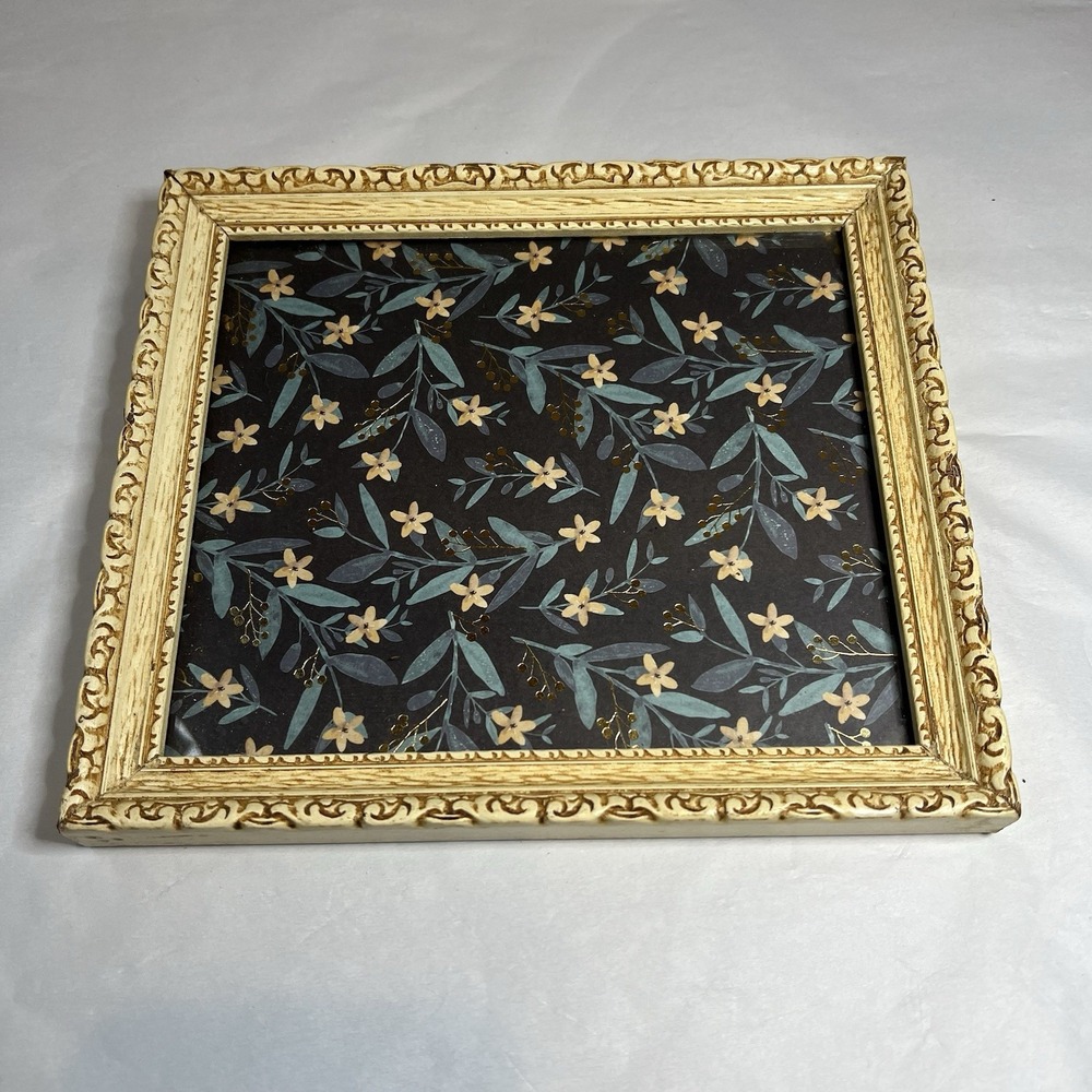 Vtg Ornate Gold Cream Photo Picture Frame Cottagecore MCM Granny Chic 7x6 Custom